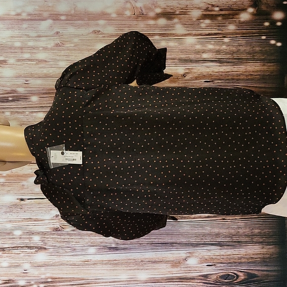 Worthington Women's Long Sleeve Tie Neck Polka-dot Blouse Size S - Picture 8 of 11